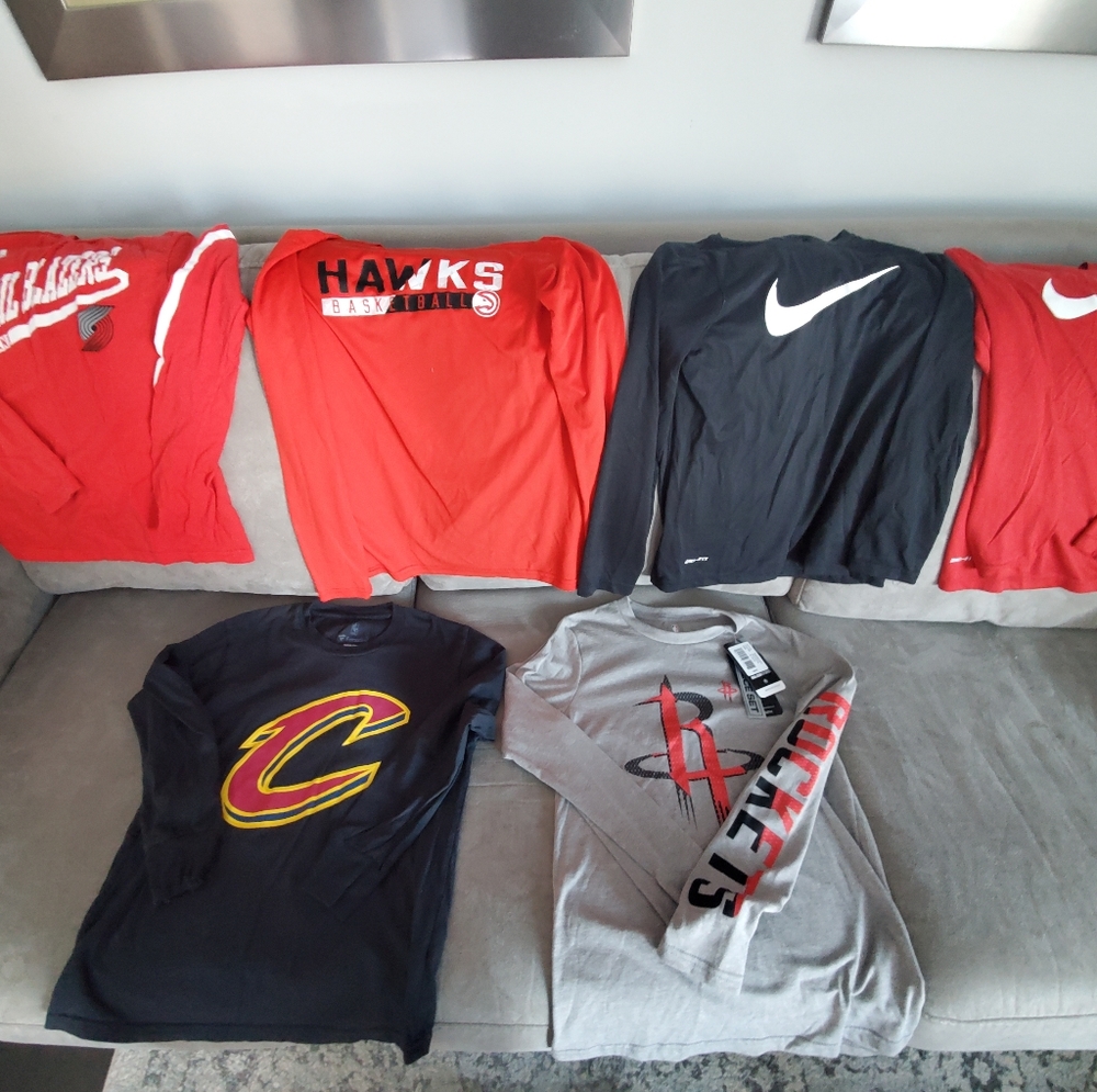 Boys Youth athletic Nike & NBA Tshirt bundle